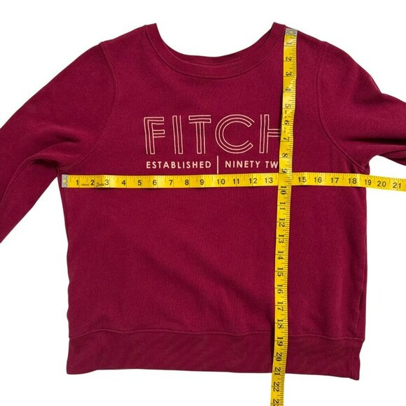 Abercrombie & Fitch Maroon Red Graphic Sweatshirt Ninety Two Womens Size M FLAWS - Picture 3 of 15